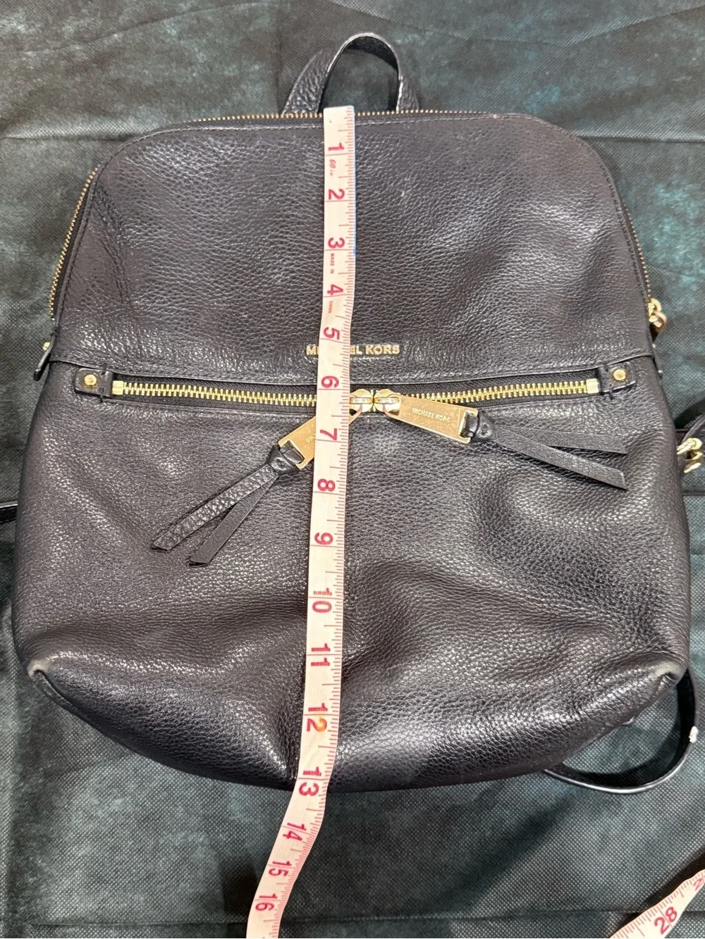 🔥Michael Kors Black Leather Backpack with Gold Hardware Accents EC🔥